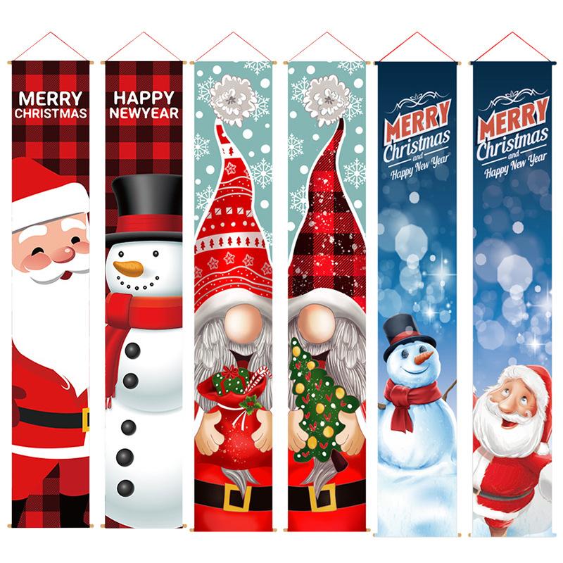 Christmas Couplets, Santa Claus, Snowman, Decoration, Oxford Cloth Couplets