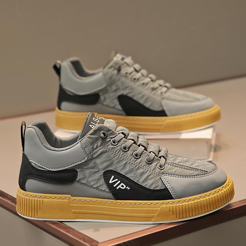 

Кожаные кеды мужские осенне-зимние, кроссовки для бега, дышащие, повседневные мужские туфли, спортивная обувь, платформа, кожаная, трендовая обувь 44