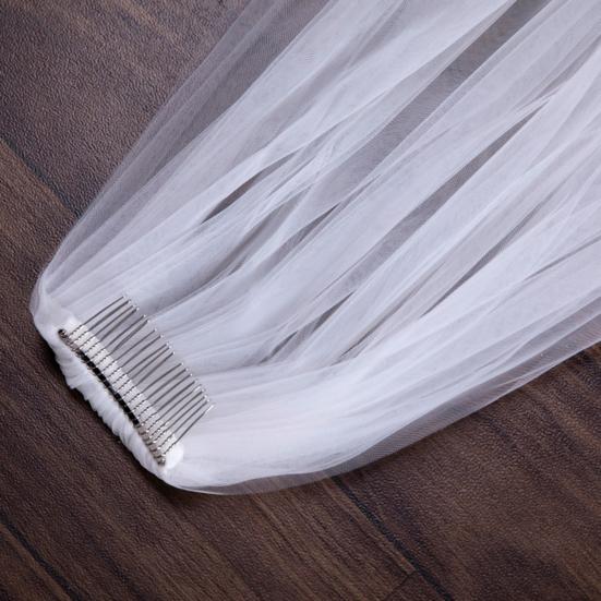 Bridal Veil with Hair Comb Double Layer Long Style Scalp-friendly Wedding Veil Soft Drooping Bridal Veil
