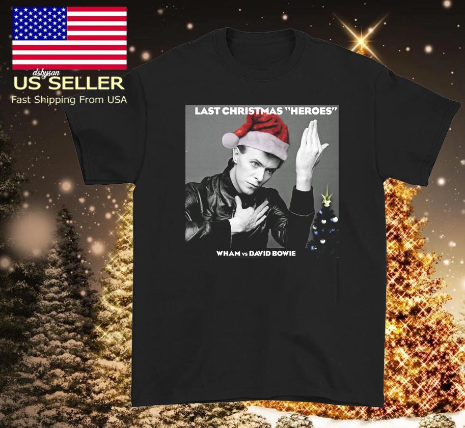 Last Christmas Wham vs Bowie black T-shirt All sizes JJ4839 Unisex T-Shirt L