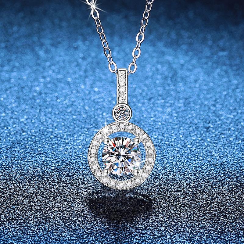 Necklace For Women Sterling S925 Silver With White Gold Plated Lab Diamond Jewelry Wedding Pendant ZircomGood product