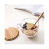 Glass Cup Clear Coffee Mug with Lids Spoon for Breakfast Tea,Milk,Beverage,Oats,yoghurt