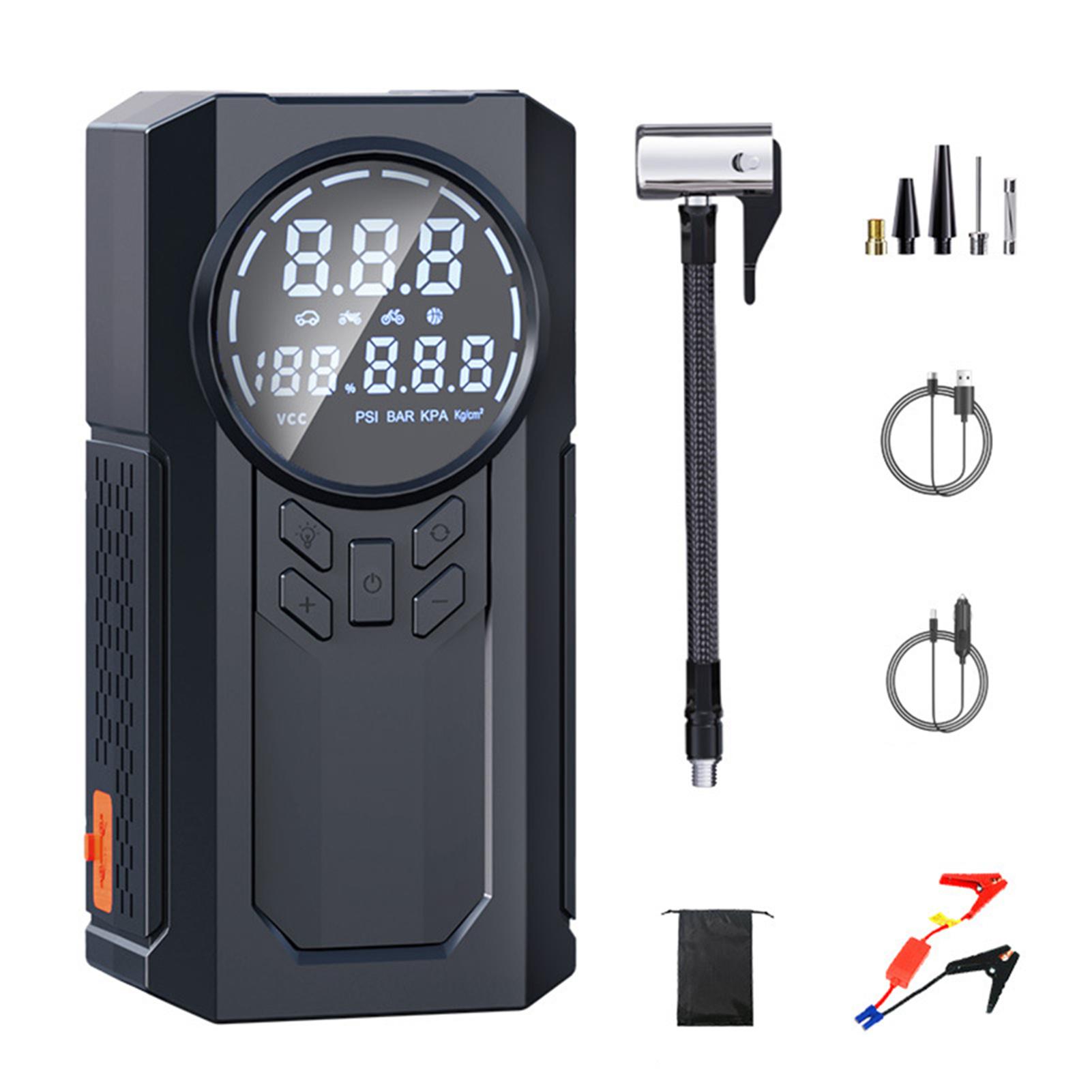 

Start Tire Inflator Portable 4 Inflation Mode 12V Car Batt y Pack Rechargeable 150PSI Tire Inflator LED Intelligent Digital Display wi