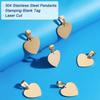 304 Stainless Steel Pendants Stamping Blank Tag Laser Cut Heart Golden 16x17x1.2mm Hole: 5x3mm 16pcs/box