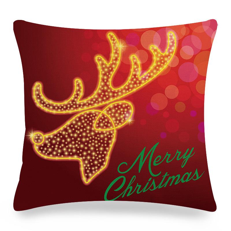 The cartoon Santa Claus is giving out gifts Digital printing short plush pillow covers for sofa office cushion cover home goods