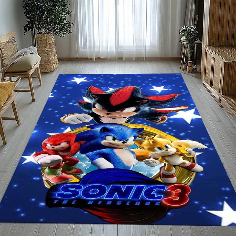 Retro S-Sonic Cartoon Games Living Room Non-Slip Area Rug Soft Carpet for Bedroom Kids Playroom Sofa,Home Decor Doormat Gift