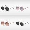 P28123 Fashion New Polarized Sunglasses Men Metal Square Frame Sunscreen Glasses Women Big Face Slimming Personalized Eyewear Uv375