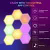Neoglint 12PCS BT Connected RGB Hexagon Light Ambient Lamp Wall Decorative Lighting with Controller Supported Phones