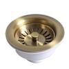 Efficient Drainage Waste Drainer PVD Copper Plating Kitchen Sink Basket Strainer Mm Launching Diameter Waste Drainer Accessory