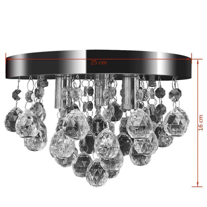 VidaXL Lustre Plafonnier Contemporain Cristal Lampe Lampe Suspendue Eclairage 240688