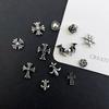 120pcs/1 Box European American Dark Vintage Style Cross Nail Art Patch Premium Metal Style Heart Nail Metal Decorment Set