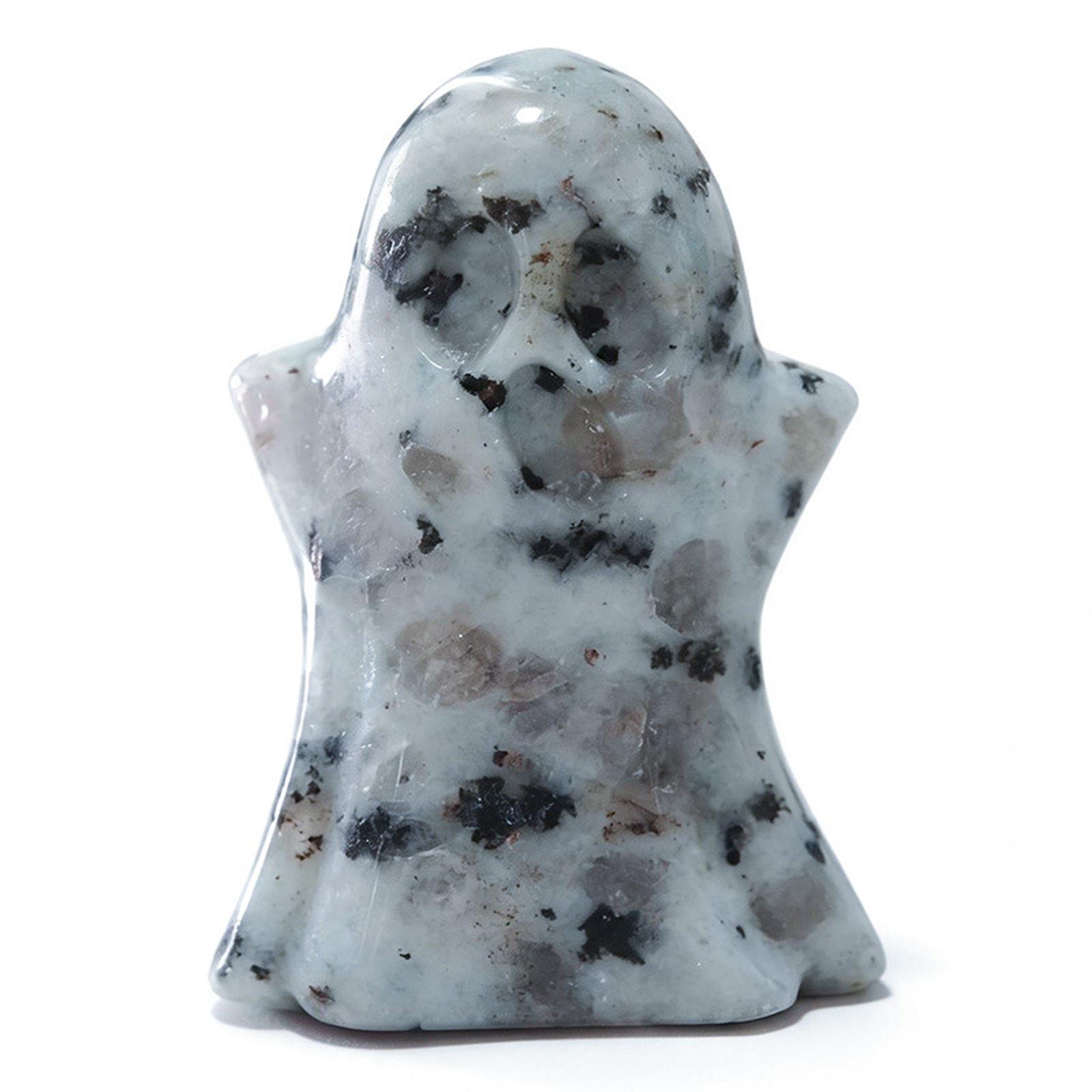 Ghostly Figurine Natural Gemstones Hand Carved Crystal Ghostly Statues Reiki Healings Stone Sculpture for Hallowmas Carnivals