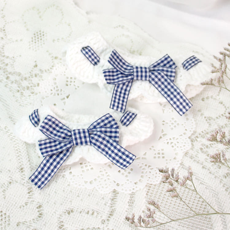 [KIMnyang_deng] Niebieska wstążka w kratkę, kot, szczeniak, dzianinowy peleryna