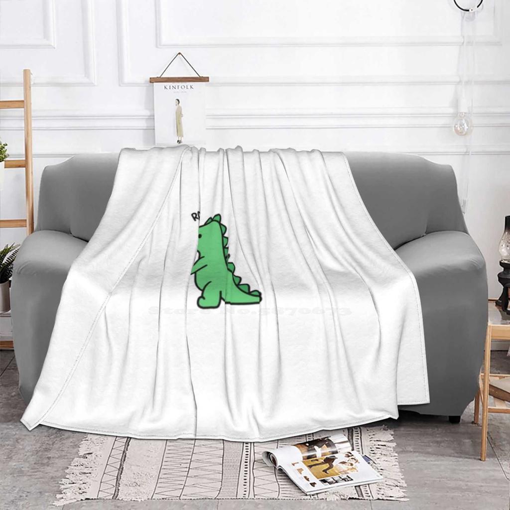 Rawr Dinosaur Super Warm Soft Blankets On Sofa/Bed/Travel Positivity Star Pack Cheap Free Small Vsco Artsy Brand Teenage Laptop