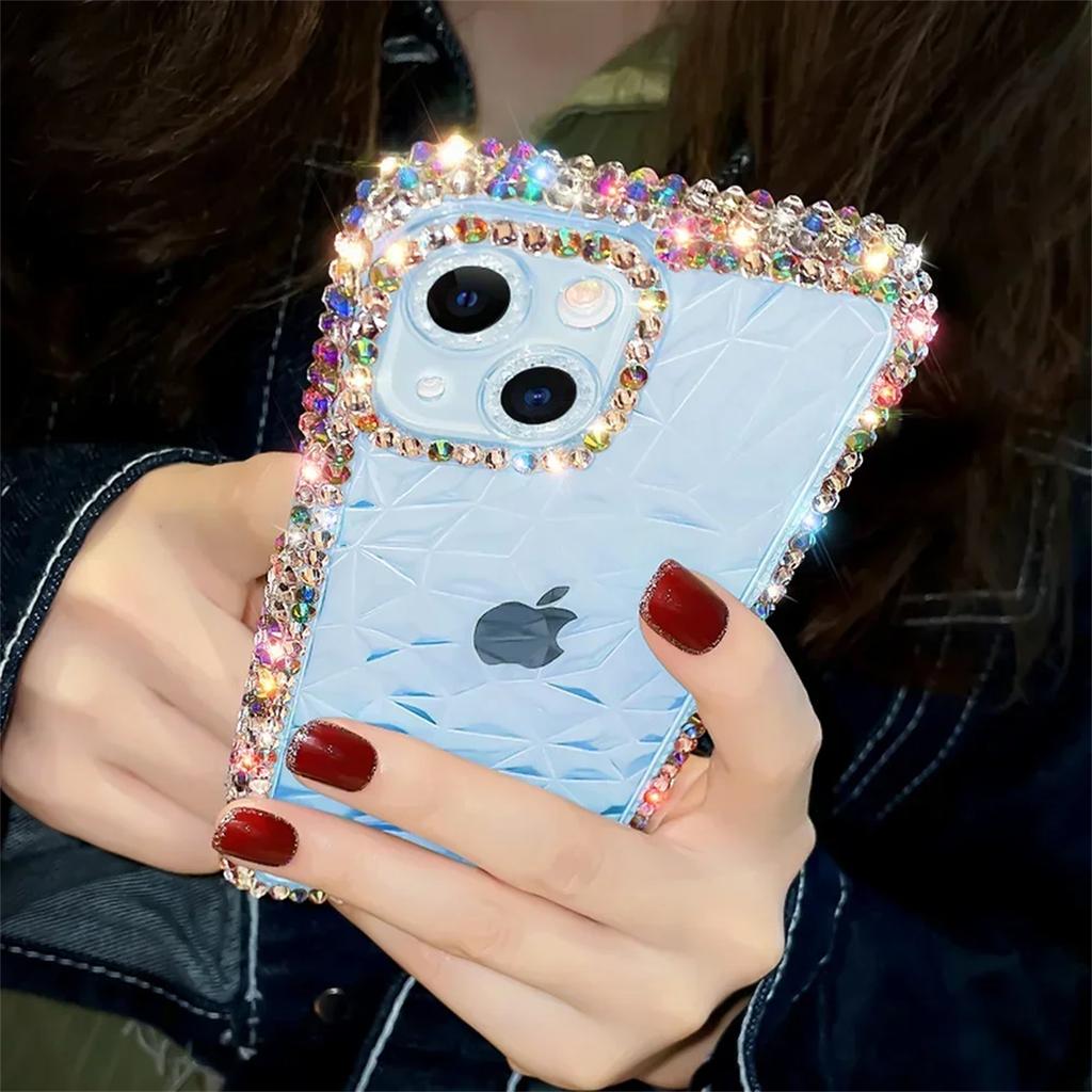 Luxus-Diamant-Glitzerhülle für iPhone 13 12 11 14 15 16 Pro Max X Xr Xs 8 7 16 Plus Bling Transparente stoßfeste weiche TPU-Abdeckung