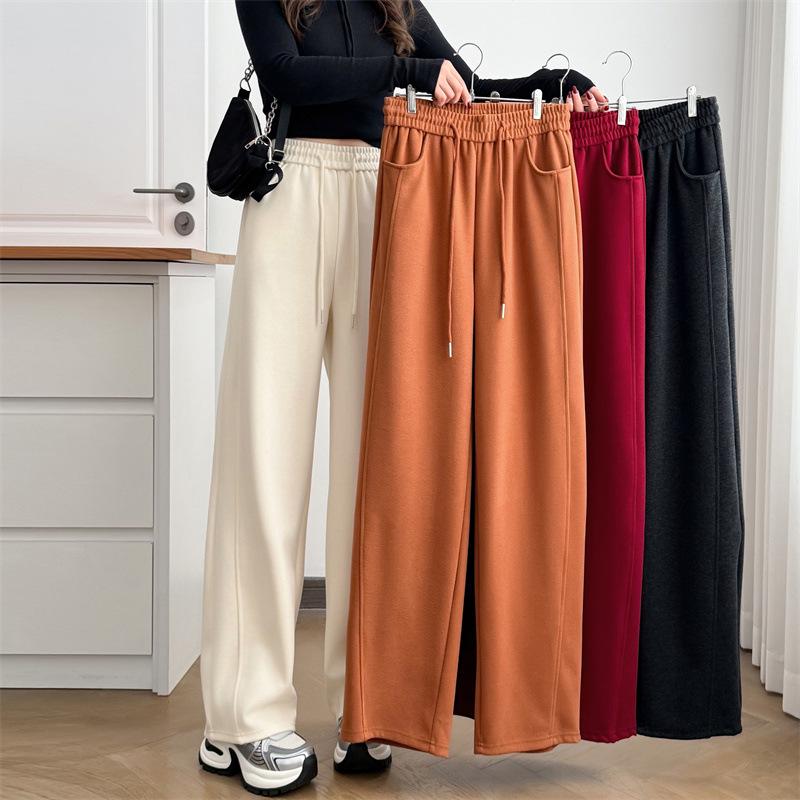 Plus Size Women's High Waist Slimming Casual Pants - Spring 2026 Curved Straight Leg