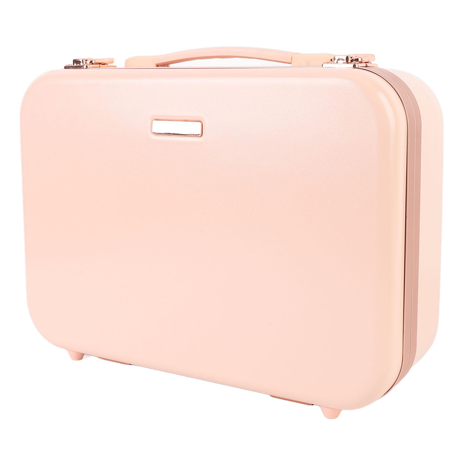 

Travel Makeup Train Case with LED Lights Mirror 3 Brightness Adjustable Portable Cosmetics Storage Organizer 15in Pink