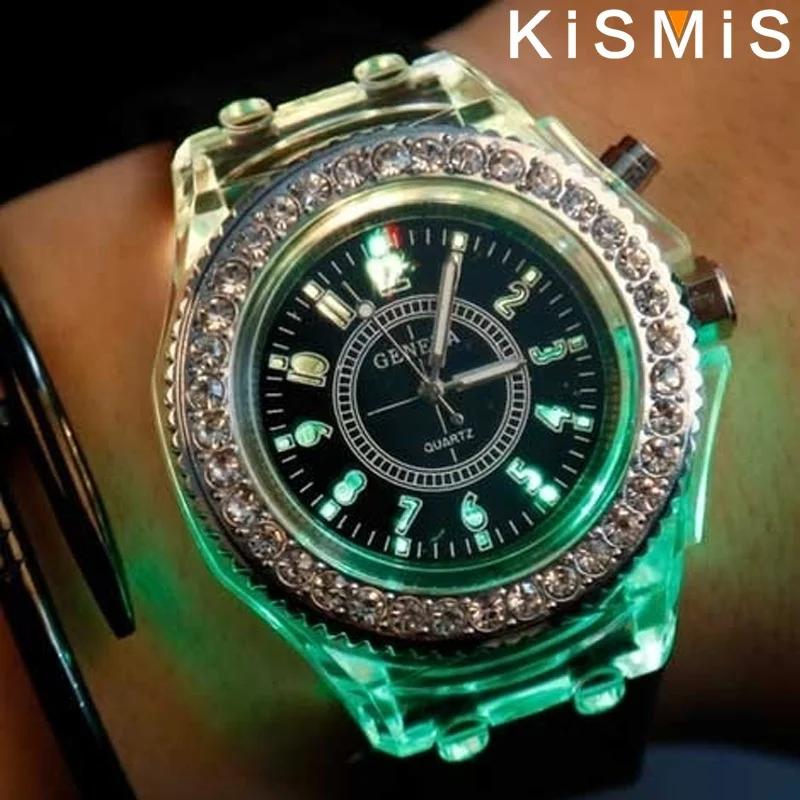 Modische LED Sportuhren, Leuchtendes Persönlichkeits-Strass-Design, Trendige Quarzuhr für Männer, Frauen, Paare, Schick & Praktisch