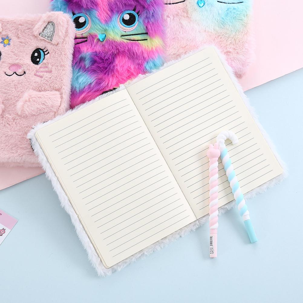 Fluffy Plush Cartoon Notebook Cute Diary Book Notepad Travel Journal Book for Students