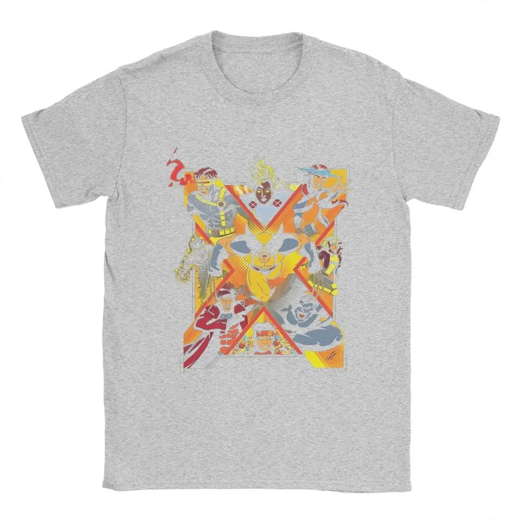 Men T-Shirt X-Men Wolverine Hipster 100% Cotton Tee Short Sleeve Xmen Group T Shirts Round Collar Merchandise Graphic