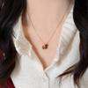 New Pomegranate Necklace Women Exquisite Tassel Collarbone Chain Retro Simple Inlaid Zircon Copper Sweater Chain Accessories