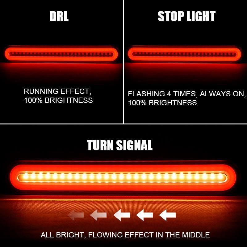 Truck Trailer 3 In 1 LED Tail Brake Light 12V 24V Car Motorcycle ATV LED Taillights Amber Turn Signal Lamp DRL Stop Flash Lights
