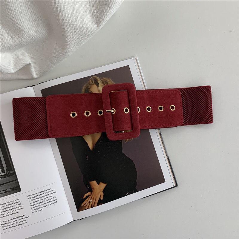 

Womens Trendy Stretchy Wide Waist Belt Perfect For Winter Coats And Attire Fashionable червоний