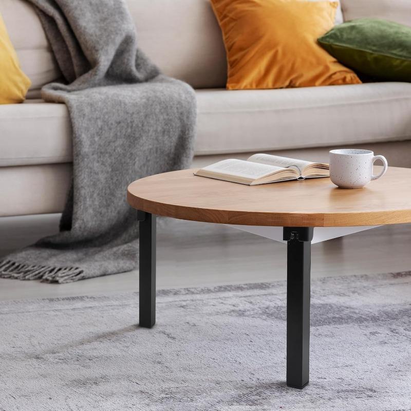 4pcs Folding Table Legs Adjustable 90° Angle Metal Replacement Legs for Sofa Desks and Dressing Tables Includes Mounting Screws