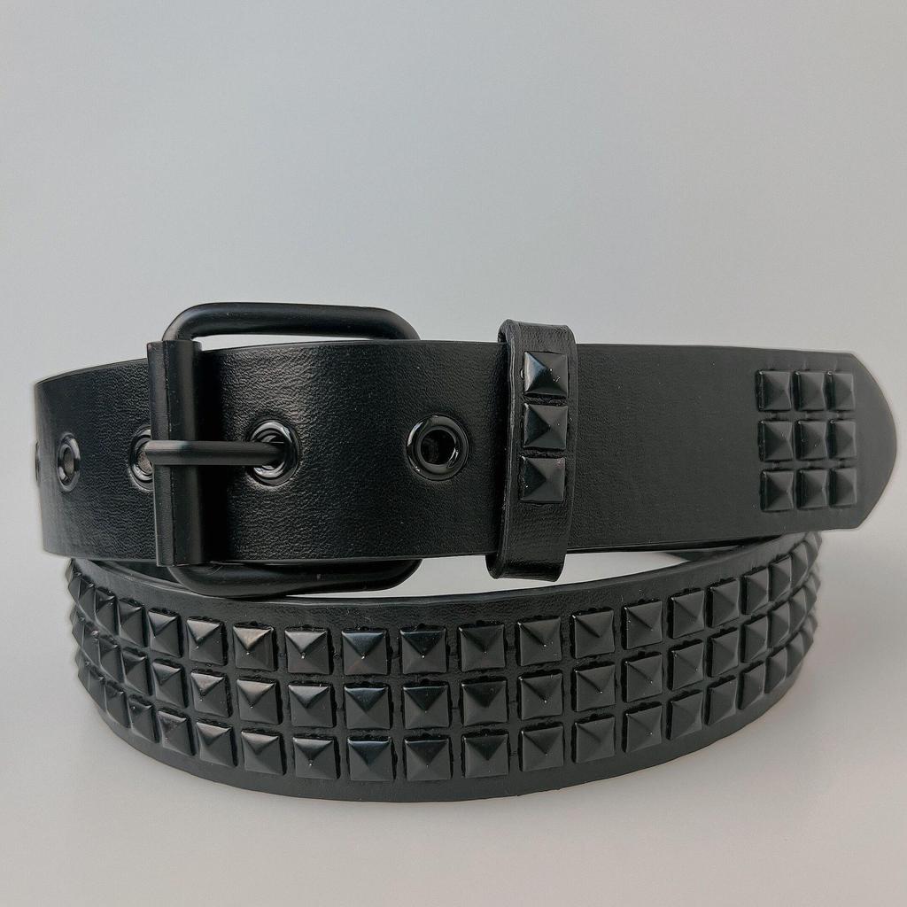 Cintura con Borchie Piramidali Quadrate Punk Gotica - Classico Industria Pesante Y2K
