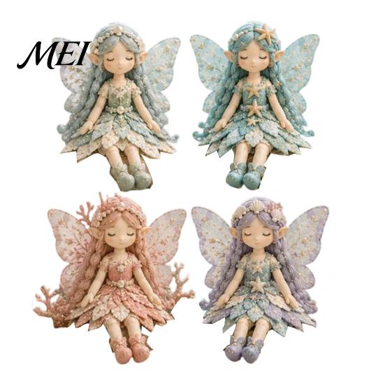 Vintage Garden Fairy Craft Patchwork DIY Kit, Flower Fairies Sewing Make 4 Kit Dolls, Beginner-Friendly Project for Home Decor Handmade Gift