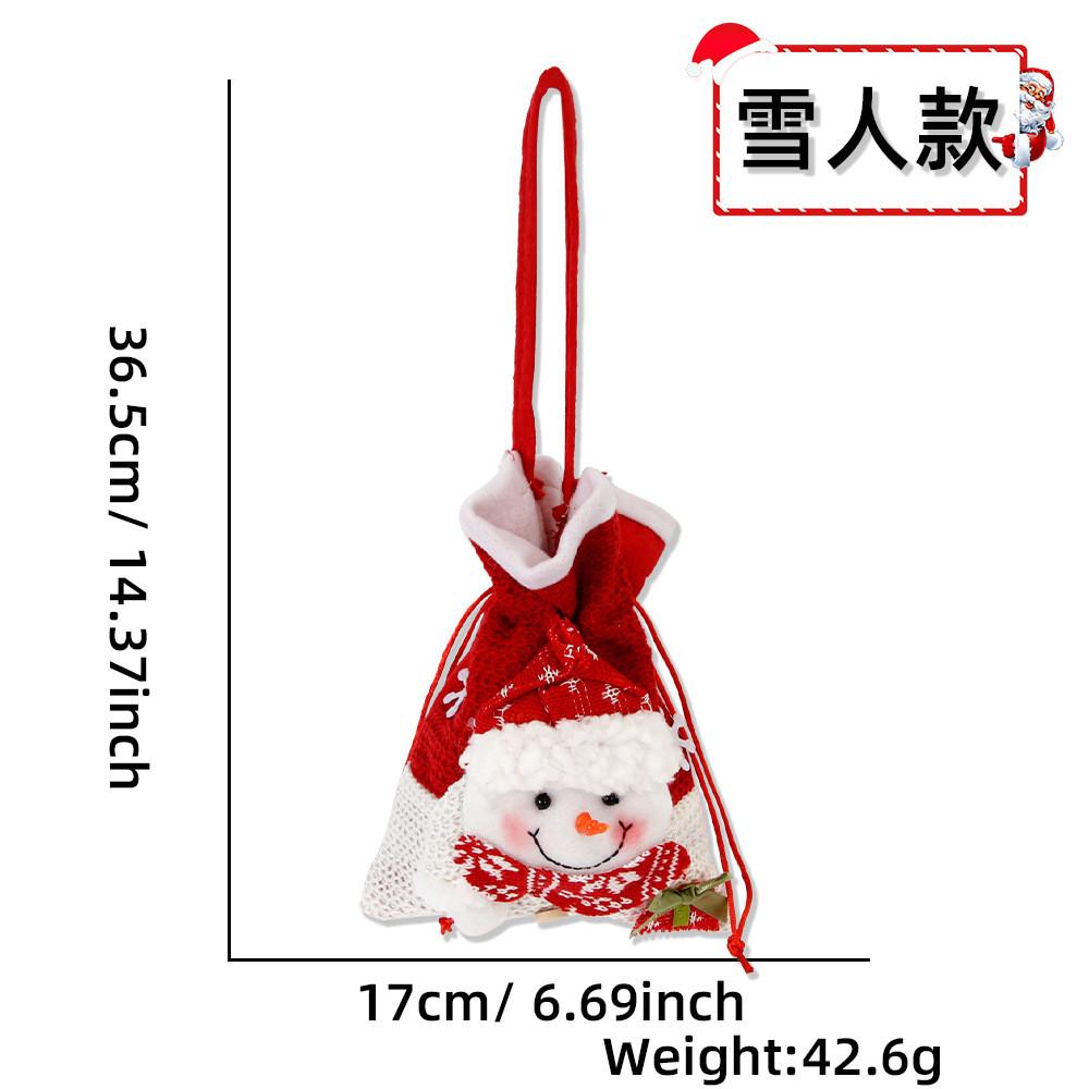 Holiday Christmas Adorable Cartoon Candy Boxes Plush Drawstring Pouches For Gifts