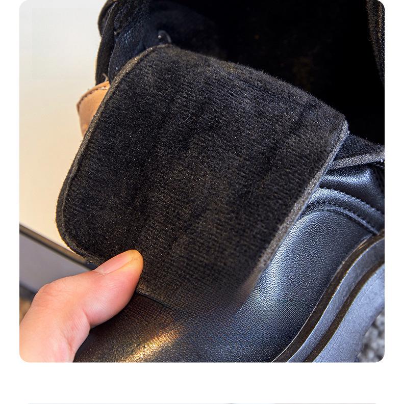 Koreanischer Stil Mädchen High-Top Martin Winterstiefel 2024: Samtgefütterte Kinder-Auftrittsschuhe