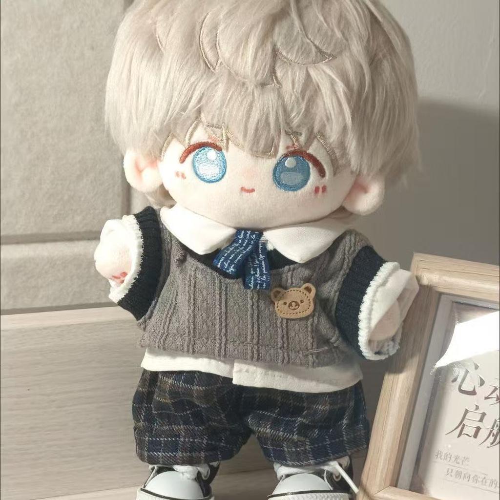 Uniform School For 20Cm Cotton Doll Clothes Knitted Vest Cotton Idol Doll Clothes Outfit Fashion Plush Doll Clothing Accessories
