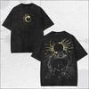 Vintage Washed Eclipse Sigil T-Shirt, Dark Cosmic Rune Art Tee, Grim Gothic Fantasy Aesthetic Shirt