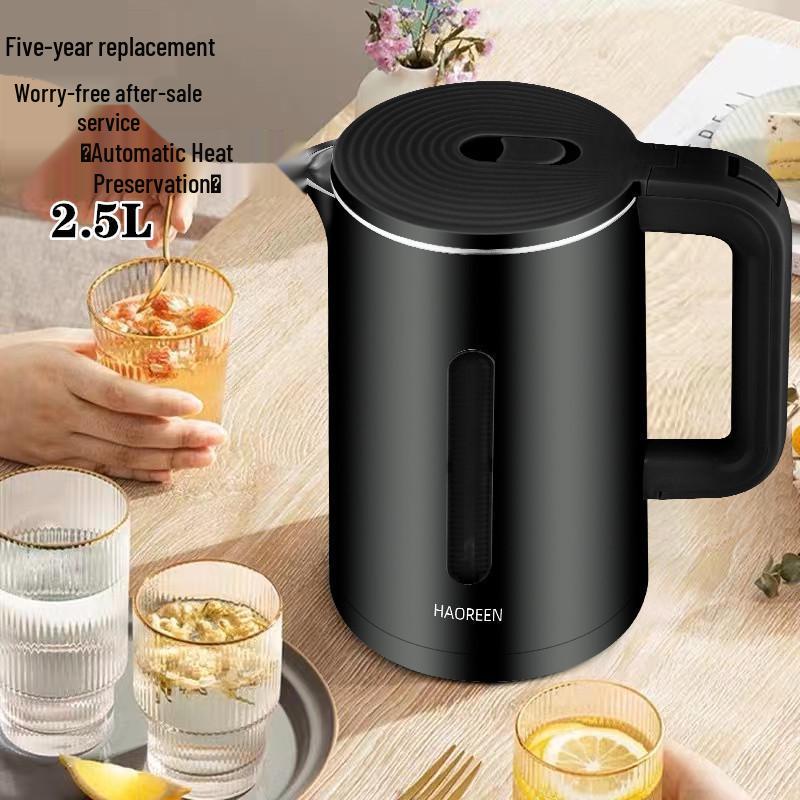 Kompakt elektrisk vattenkokare för hemmet och studentrum: Isolerad, Snabbuppvärmning, Automatisk, Bärbar för Te & Matlagning.
