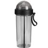 600ml Innovative Dual-Use Wasserflasche Strohhalm Wasserbecher für Zuhause Outdoor Camping Sport Schwarz