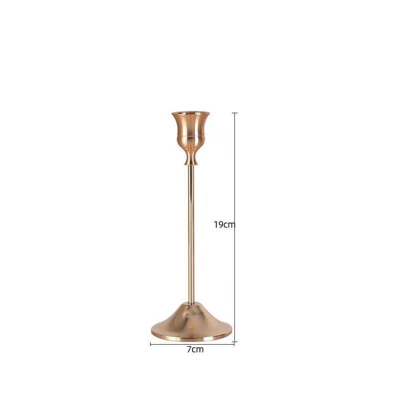 European Retro Luxury Candle Holder, Creative Nordic Iron Art Trumpet Bell Design