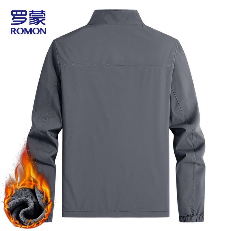 Romon Men's Plus Velvet Thickened Reversible Windproof Jacket