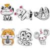 Orstarry Argent S925 Breloque Animal Mignon Singe Mignon Grenouille Hamster Souris Perle Pour Bracelet Fabrication de Bijoux DIY Cadeau Femme