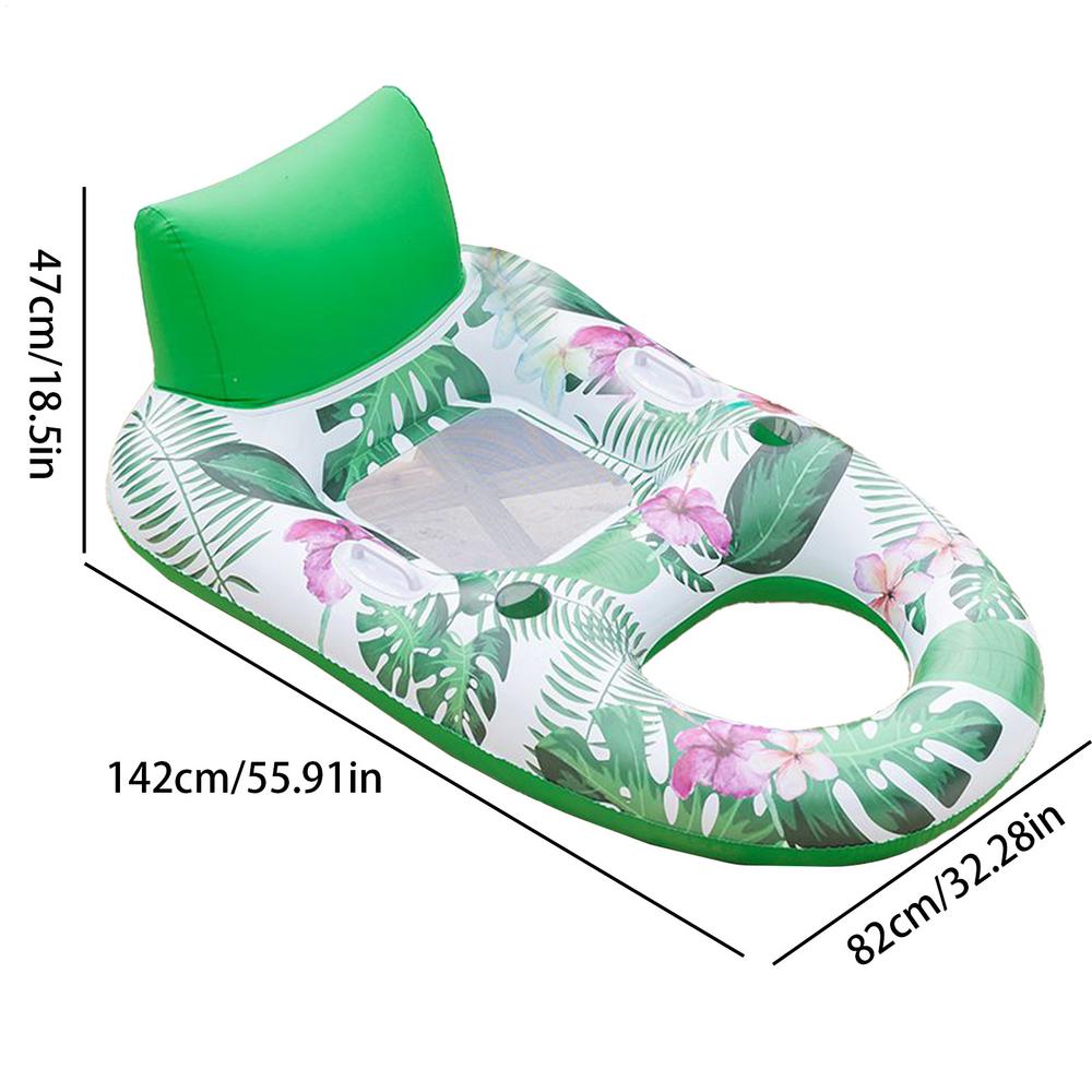 Inflatable Pool Float Pool Floating Bed with Headrest & Handle Floating Chair Multi-Function Water Hammock for Pool Lake Beach