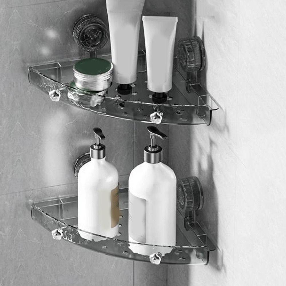 Punch Free Suction Cups Shower Shelves Plastic Cosmetics Storage Rack  Kitchen