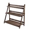 Extra Long Foldable Three-Tier Solid Wood Shelf for Plants, Books, Groceries, DVDs, & More