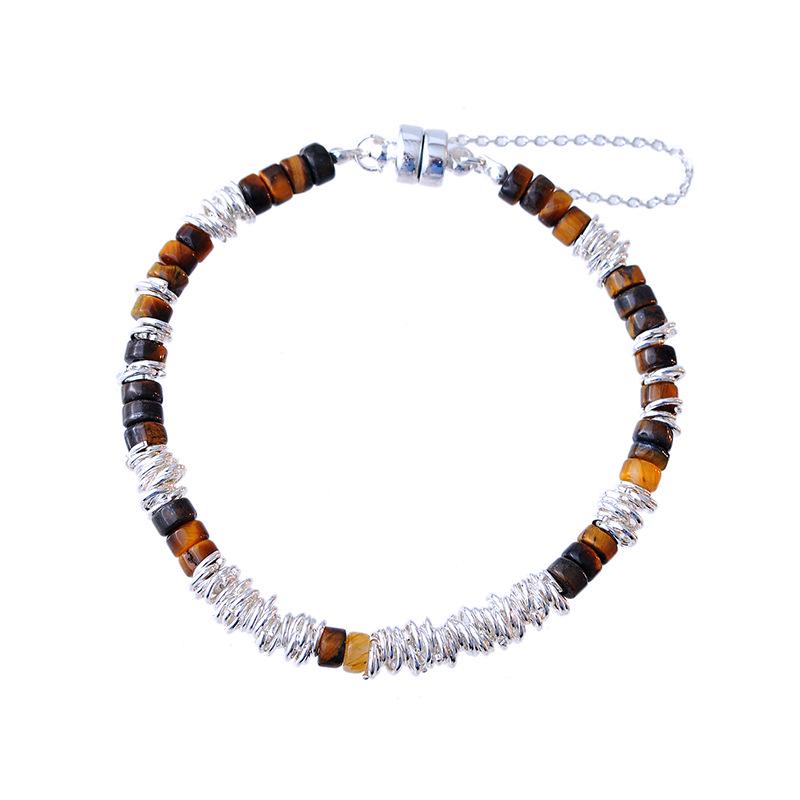 Elegantes Tigerauge Silber Kreis Armband für Damen - Stilvolles und Raffiniertes Design