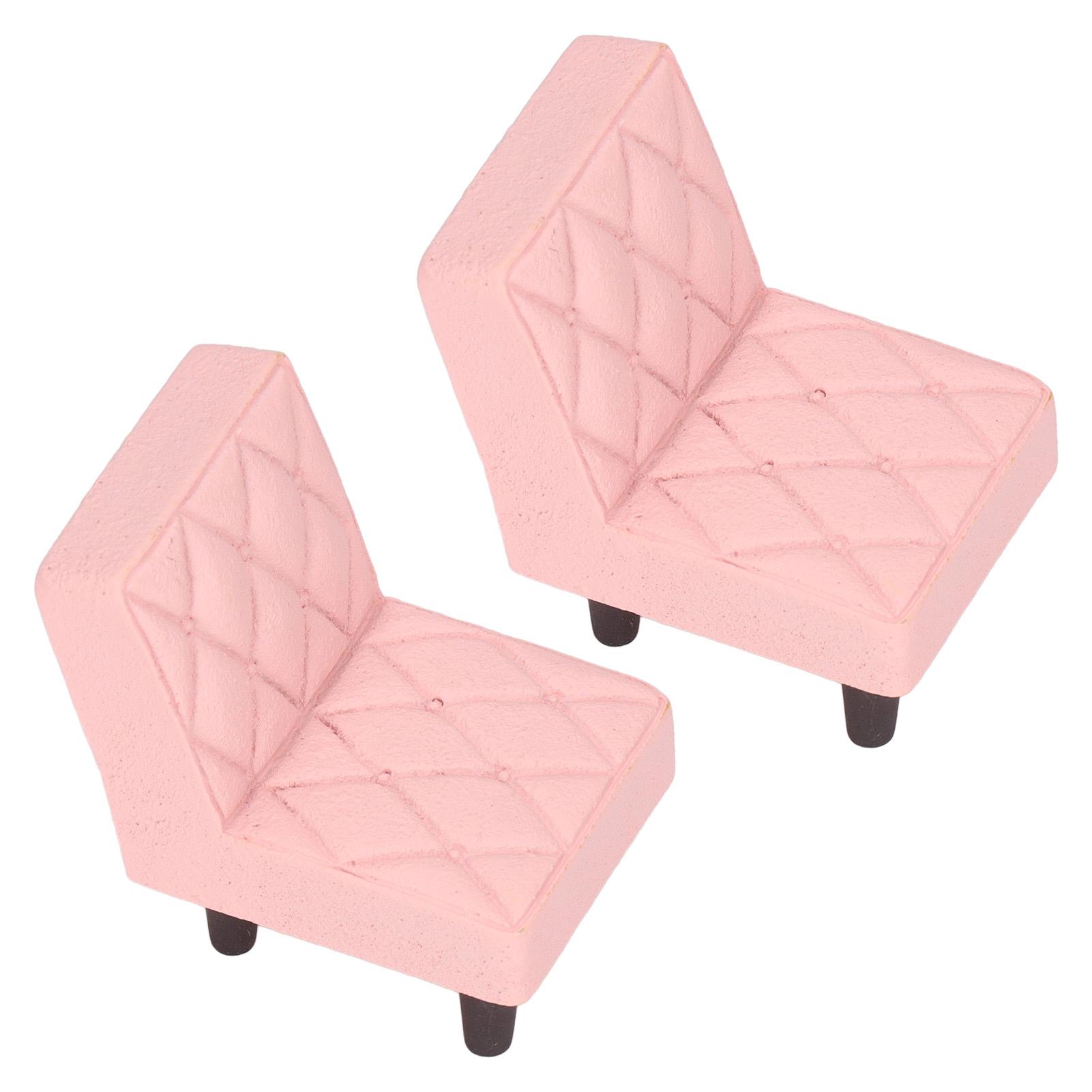 

2 шт. миниатюрный стул статуэтка миниатюрный милый розовый винтажный стул из смолы статуэтка подарок окно микро