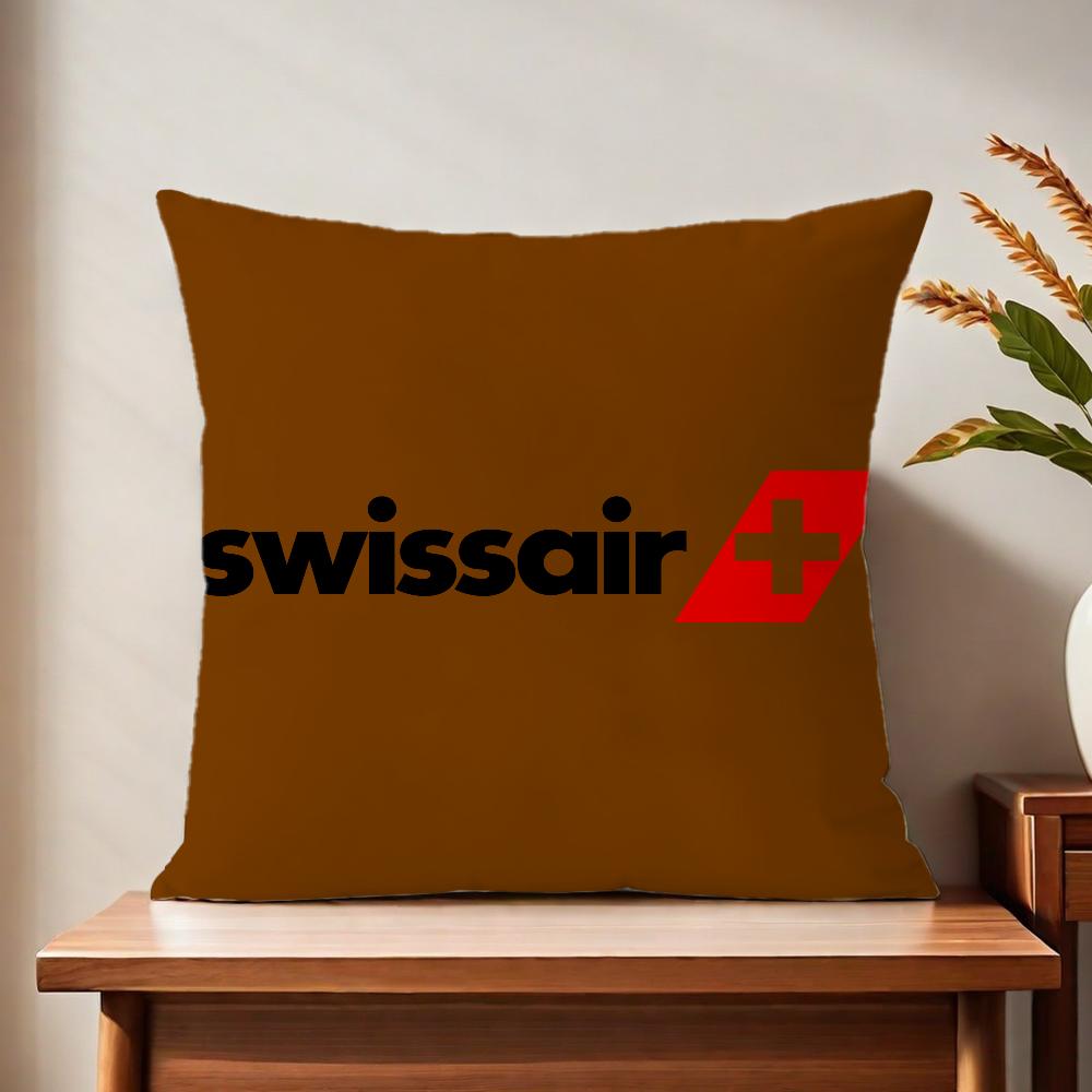 Sswissairr Logo Cushion Cover For Pillow Printing Sofa Decoration Home Car Room Coffee Shop Office Nordic Simplicity