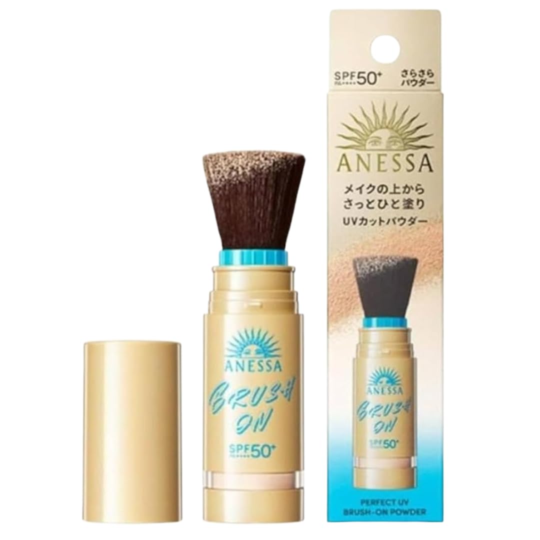 

Anessa Perfect UV Brush-On Powder, 3g | SPF50+ PA++++ Facial Sunscreen Powder with Integrated Brush, Translucent Beige