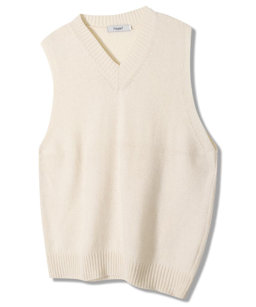 Polygram V-Neck Wool Knit Vest - 4 Colors
