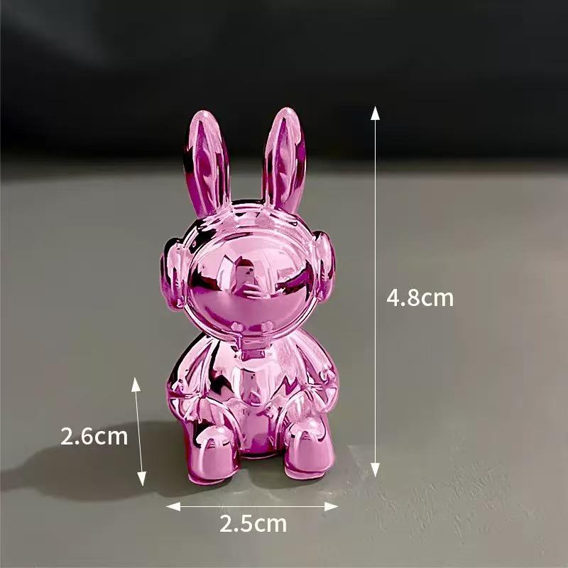 3D Long-Eared Electroplated Rabbit and Ferocious Bear Ornament