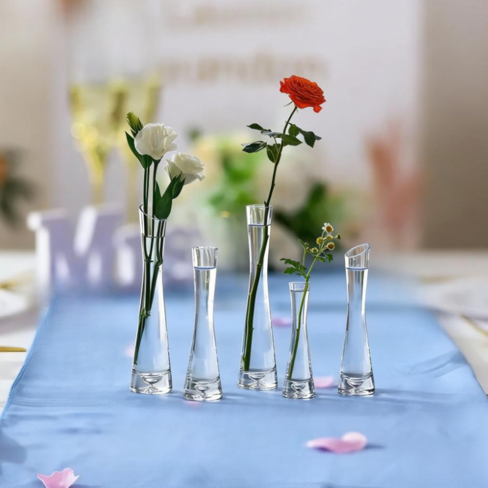 3PCS Transparent Glass Flower Vase Wedding Decoration Simple Vase Hydroponics Plant Flower VaseTable European Style Home Decor
