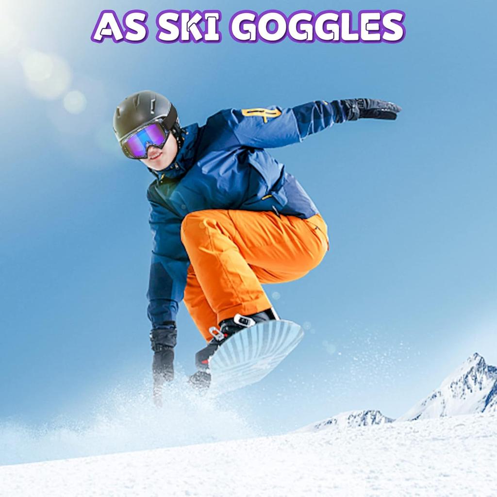 Dirt Bike Goggles, 2-Pack Ski Goggles And ATV Goggles For Motorcycle, MX, Powersport - Men, Women, Adult, Youth Riding Racing (Grey + Blue)